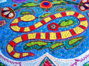 snake-in-the-grass-detail-1 Snake in the Grass, quilt, by Andrea Zuill