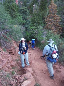 Amy and Woody heading down the North Kaibab Trail