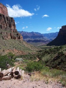 Heading out of the canyon on Bright Angel Trail.