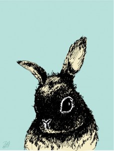 Bunny, print by Andrea Zuill