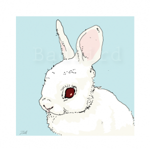 White Rabbit, print by Andrea Zuill