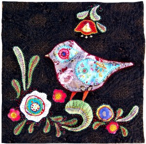 Bird and Flower Quilt by Andrea Zuill
