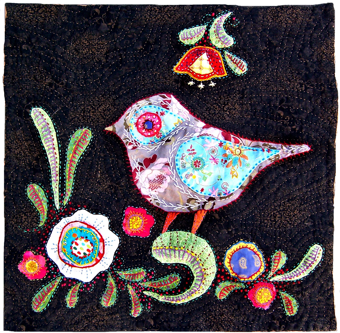 bird and flower quilt by