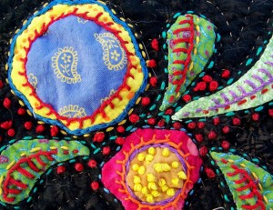 Bird and Flower Quilt Detail