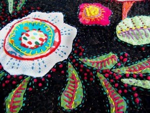 Bird and Flower Quilt Detail