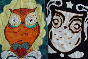 Owl quilts by Andrea Zuill
