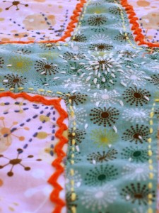 One Star & Bubble Gum Quilt, Detail by Andrea Zuill
