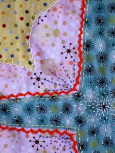 One Star & Bubble Gum Quilt, Detail by Andrea Zuill