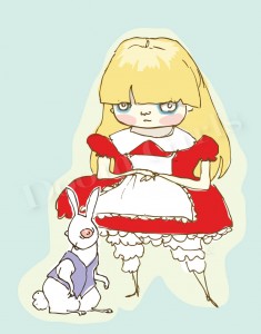 Alice and the White Rabbit by Andrea Zuill