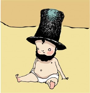Baby Lincoln at His Childhood Home by Andrea Zuill