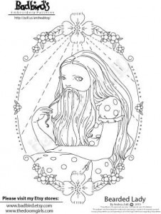 Bearded Lady, Embroidery Pattern by Andrea Zuill